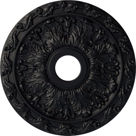Ekena Millwork Spring Leaf Ceiling Medallion (Canopies up to 5 5/8"), 19 7/8"OD x 3 5/8"ID x 1 1/4"P, Steel Gray CM19SPSGS